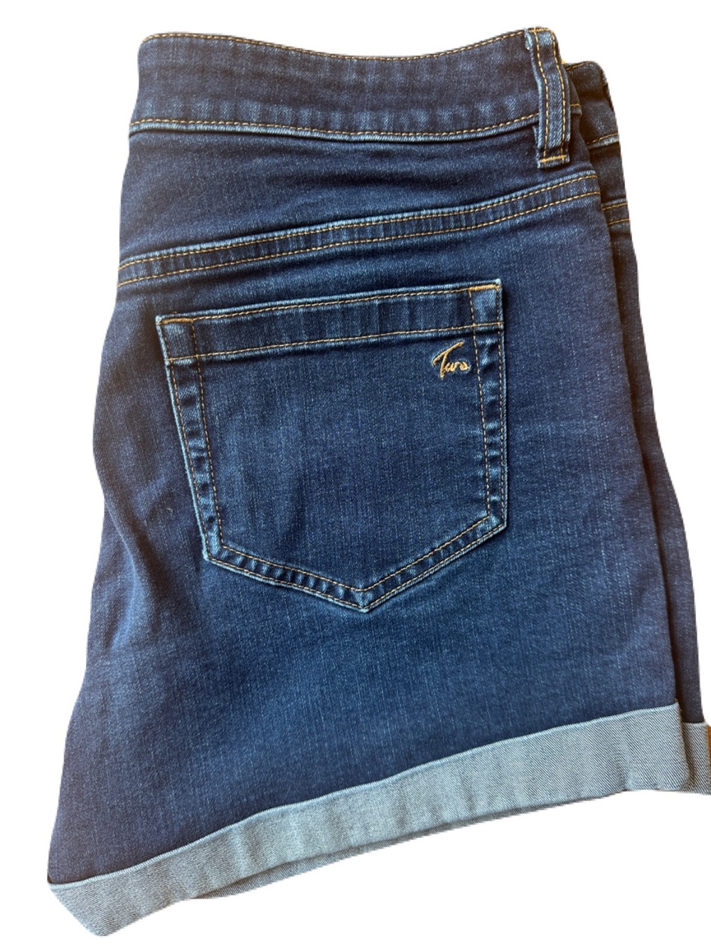 Vince Camuto Dark Indigo Roll-Cuff Jean Shorts